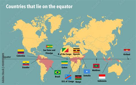 countries that lie on the equator.